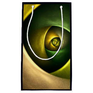 Green Swirl Floral Modern Abstract Art Pattern #23 Small Gift Bag