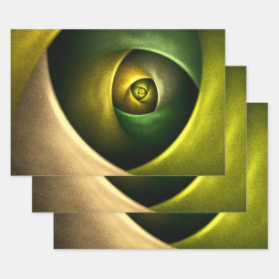 Green Swirl Floral Modern Abstract Art Pattern #23 Wrapping Paper Sheet