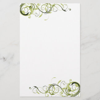 Green Swirl Stationery