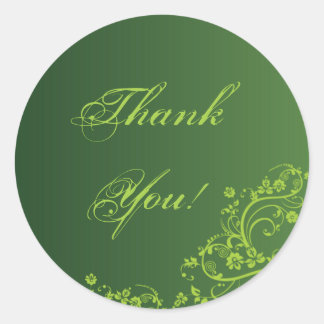 Green Swirl: Thank You Envelope Seals