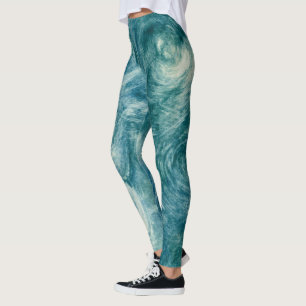 Green Swirls Leggings