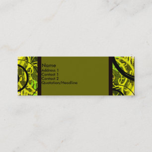Green Swirls Mini Business Card