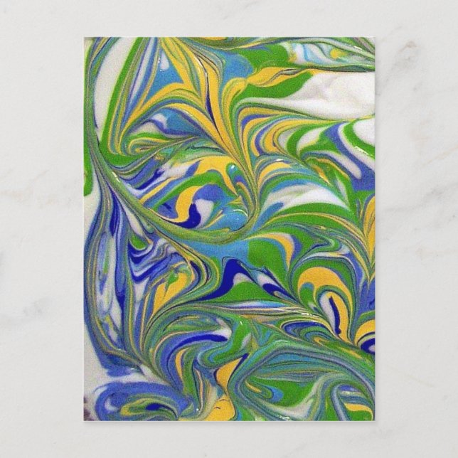 Green Swirls Postcard (Front)