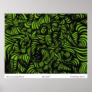 Green Swirls Poster