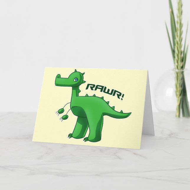 Green T-Rex Card (Front)