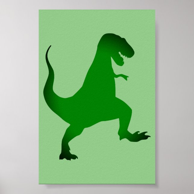Green T-Rex Dinosaur Poster (Front)