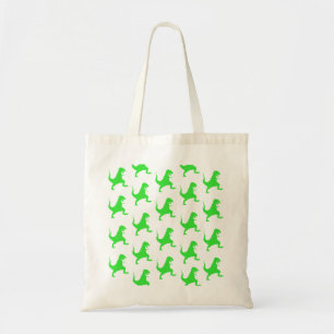 Green t-rex pattern tote bag
