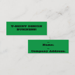 Green T-shirt Design Business Mini Business Card