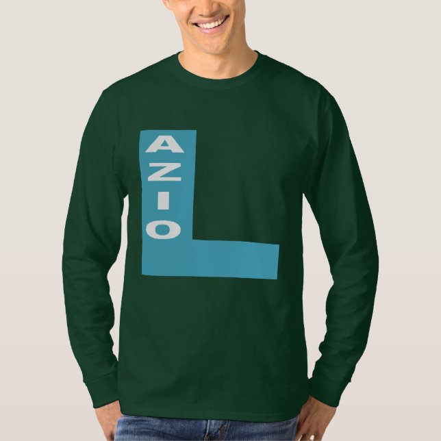 Green T-shirt with long sleeves DESIGN LAZIO (Front)