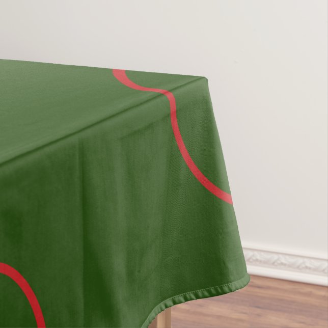 Green Table Cloth with Red Circles (In Situ)