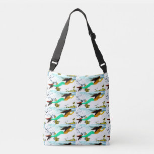 green-tailed brunette mermaids crossbody bag