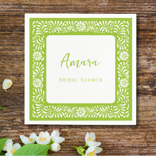 GREEN TALAVERA BRIDAL SHOWER NAPKIN