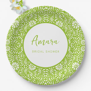 GREEN TALAVERA BRIDAL SHOWER PAPER PLATE