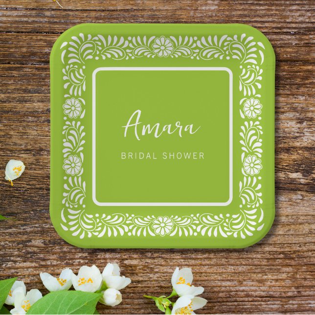 GREEN TALAVERA BRIDAL SHOWER PAPER PLATE (Creator Uploaded)