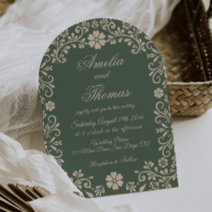 Green Talavera Mexican Wedding Invitation