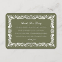 Green Talavera Tile Books Baby Invitation Insert