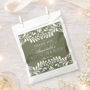 Green Talavera Tile Fiesta Bridal Shower Dessert Favour Bags