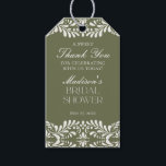 Green Talavera Tile Fiesta Bridal Shower Favour Gift Tags<br><div class="desc">Everyone loves a fiesta! This collection is a stunning blend of elegance and cultural heritage, inspired by the traditional Mexican Talavera tile patterns. The earthy olive green Terracotta floral border exudes sophistication and a touch of festive charm, making it perfect for your Spanish or Mexican inspired celebration. Whether you're hosting...</div>