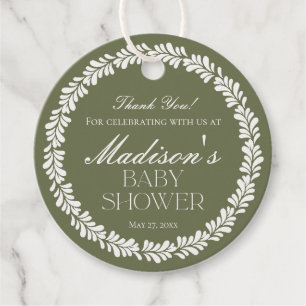 Green Talavera Tile Spanish Fiesta Baby Shower Favour Tags