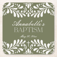 Green Talavera Tile Spanish Fiesta Baptism