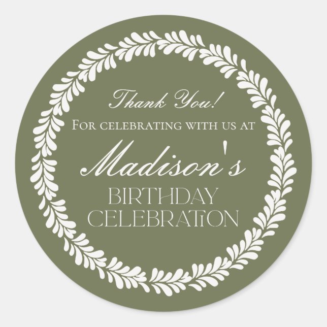 Green Talavera Tile Spanish Fiesta Birthday Favour Classic Round Sticker (Front)