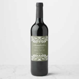 Green Talavera Tile Spanish Fiesta Bridal Brunch Wine Label