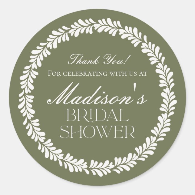 Green Talavera Tile Spanish Fiesta Bridal Shower Classic Round Sticker (Front)