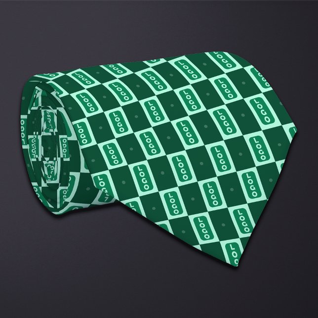 Green (Tall Rectangle) Logo Chequerboard Tie (Creator Uploaded)