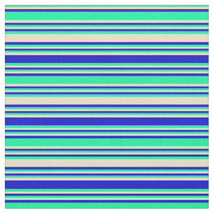 Green, Tan, and Blue Striped/Lined Pattern Fabric