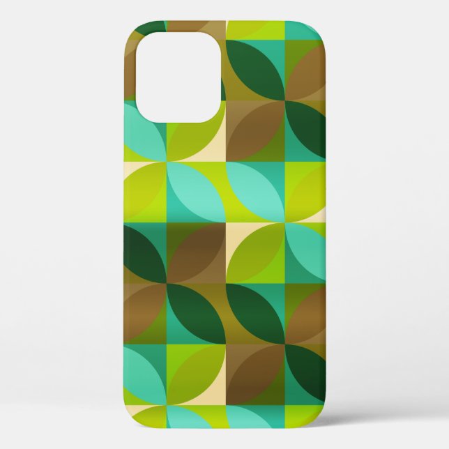 Green Tan and Brown Leaf Modern Pattern Case-Mate iPhone Case (Back)