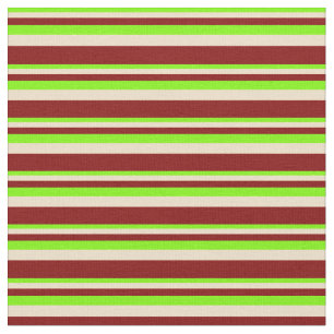 Green, Tan, and Maroon Coloured Striped Pattern Fabric