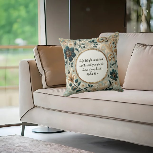 Green Tan Frame Customisable Verse Cushion (Creator Uploaded)