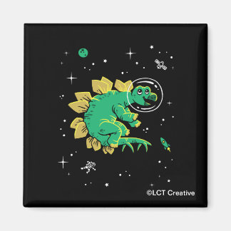 Green Tan Stegosaurus Dinos In Space Magnet