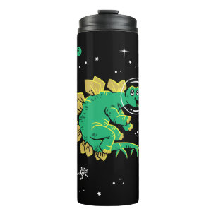 Green Tan Stegosaurus Dinos In Space Thermal Tumbler