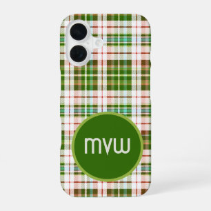 Green Tan Tartan Plaid Custom iPhone Cover