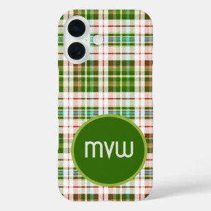 Green Tan Tartan Plaid Custom iPhone Cover
