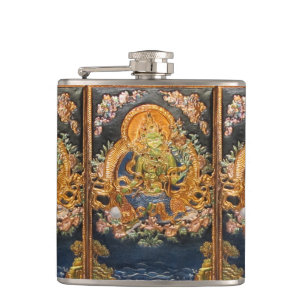 GREEN TARA BUDDHIST GODDESS HIP FLASK