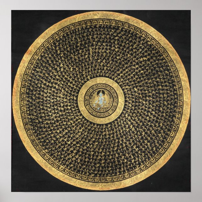 Green Tara Mandala Thangka Poster (Front)