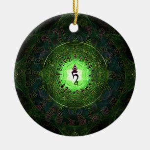 Green Tara - Protection from dangers and suffering Ceramic Tree Decoration