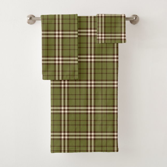 Green Tartan Bath Towel Set (Insitu)
