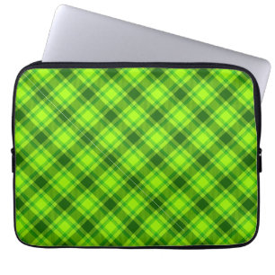 Green Tartan Chequered Plaid Pattern-57578 Laptop Sleeve