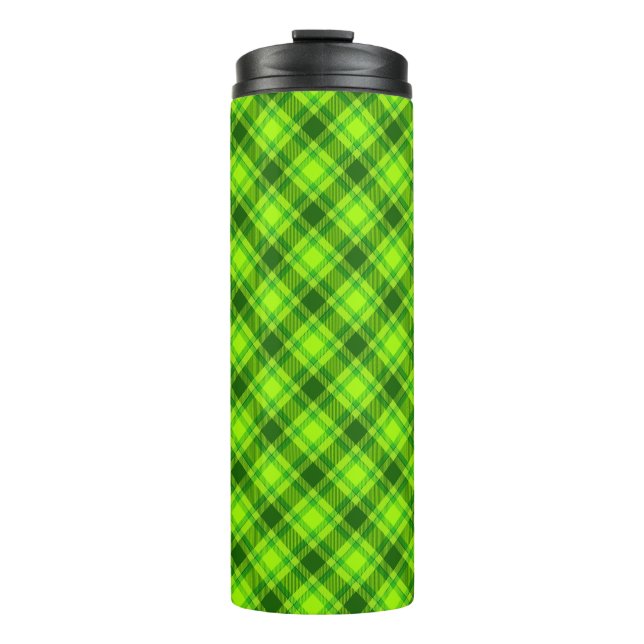 Green Tartan Chequered Plaid Pattern-57578 Thermal Tumbler (Front)