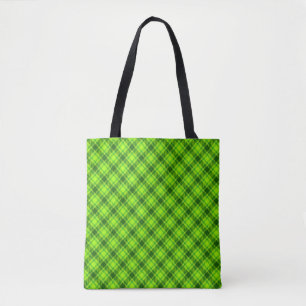 Green Tartan Chequered Plaid Pattern-57578 Tote Bag