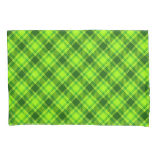 Green Tartan Chequered Plaid Pattern Pillowcase