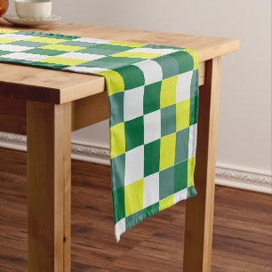 Green Tartan Chequered Short Table Runner