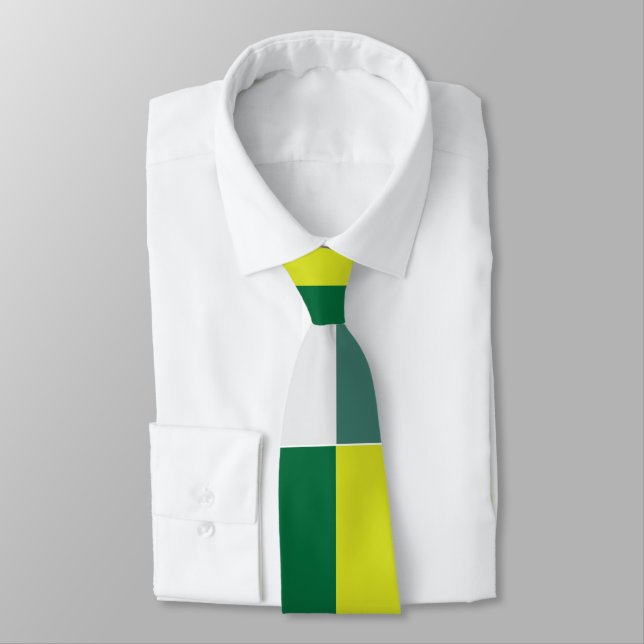 Green Tartan Chequered  Tie (Tied)