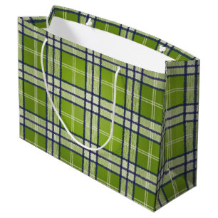 Green Tartan Large Gift Bag