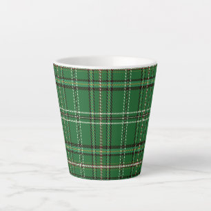Green Tartan Latte Mug