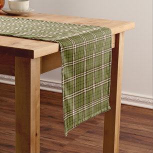Green Tartan Long Table Runner