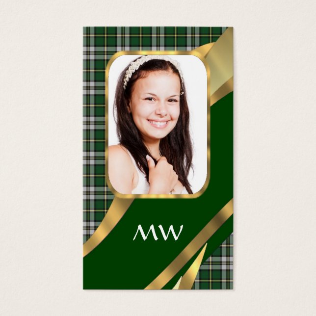 Green tartan photo background (Front)